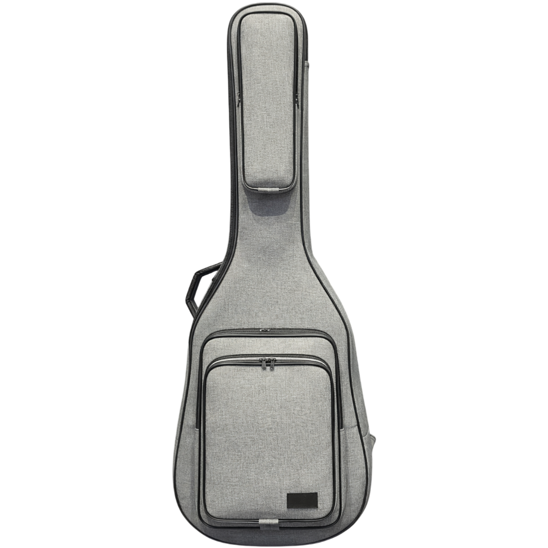 Keten Gri Akustik Gitar Çantası Su Geçirmez Pedli–Sap Sabitleyici Cırtlı Gigbag