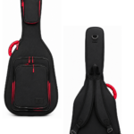 PROFESYONEL GİGBAG KALIN KLASİK GİTAR KILIFI-ÇANTASI - SİYAH - KIRMIZI 1900 DENYE LÜX KUMAŞ - %100 SU GEÇİRMEZ